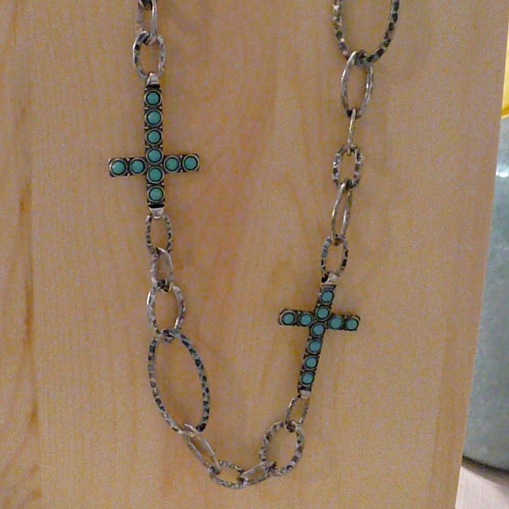 36 inch chain necklace with crosses!